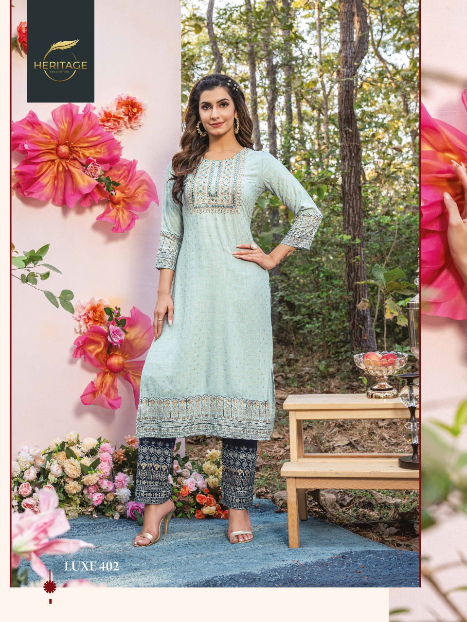 LUXE VOL 4 HERITAGE COLLECTION Rayon Function Wear Wholesale Kurti With Bottom Catalog